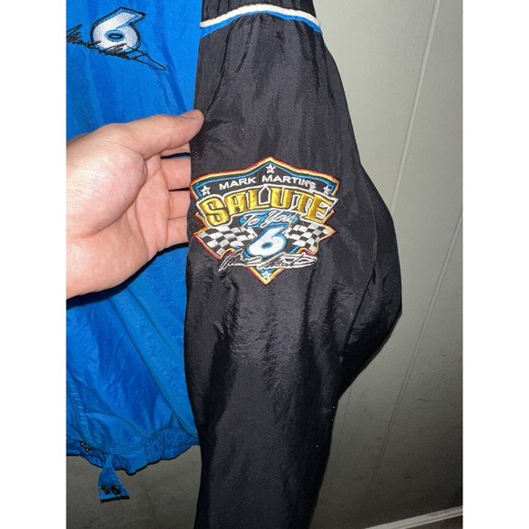 NASCAR Mark Martin #6 Salute To You Full Zip Jacket Blue Black - Picture 3 of 6